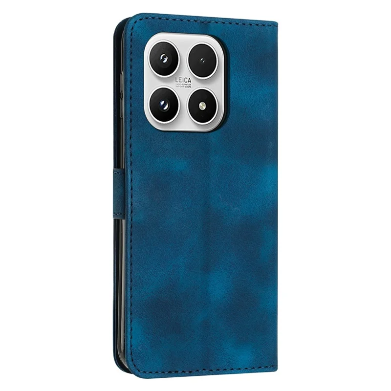 Capa de Couro Impressa com Triângulo para Xiaomi 17 com Alça de Mão - Azul