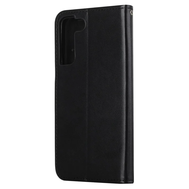 Für Samsung Galaxy S23+ Schmetterling Blumen geprägtes PU-Leder-Handytasche mit Geldbörse Ständer Vollschutz Smartphone-Hülle - Schwarz