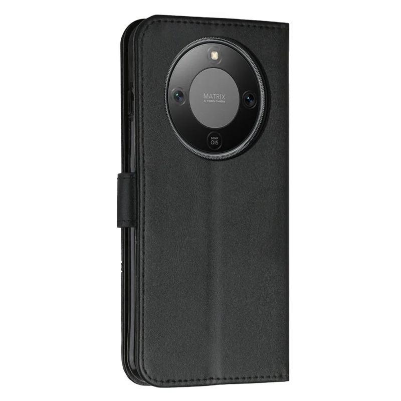 Чехол для телефона с кожаным покрытием, складной подставкой и бумажником для моделей For Honor X70 5G / X9d 5G - черный