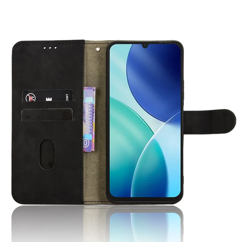 Folia do itel A100 4G, etui skórzane z funkcją portfela, antypoślizgowe, z uchwytem do zawieszania, kolor czarny