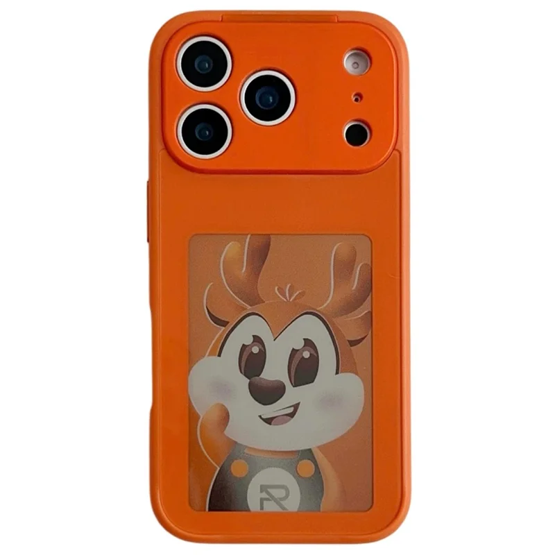 For iPhone 17 Pro Max Smart E-Ink Magnetic Case 4 Color HD 4 inch Display NFC DIY Customized Screen - Orange