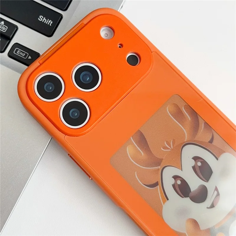 For iPhone 17 Pro Max Smart E-Ink Magnetic Case 4 Color HD 4 inch Display NFC DIY Customized Screen - Orange