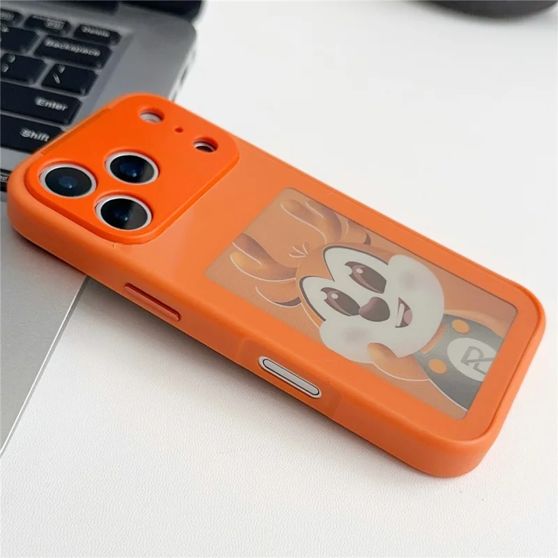 For iPhone 17 Pro Max Smart E-Ink Magnetic Case 4 Color HD 4 inch Display NFC DIY Customized Screen - Orange