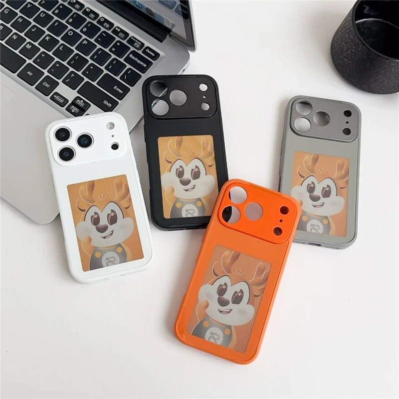 For iPhone 17 Pro Max Smart E-Ink Magnetic Case 4 Color HD 4 inch Display NFC DIY Customized Screen - Orange