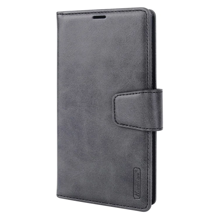 Hanman Miro2 Série Flip Phone Wallet Case Pour Samsung Galaxy S22 Ultra 5G PU le Cuir Stand Magnétique Détachable Couverture de Smartphone 2-en-1 - le Noir