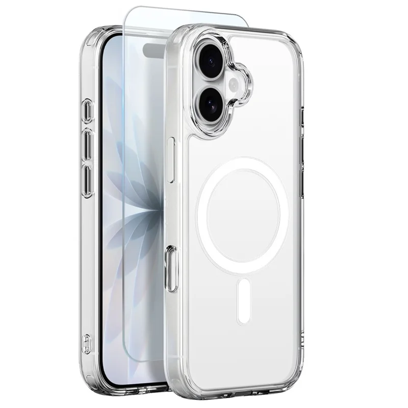 NORTHJO Hülle für iPhone 17 kompatibel mit MagSafe PC + TPU Handyhülle mit Panzerglas-Folie - Transparent