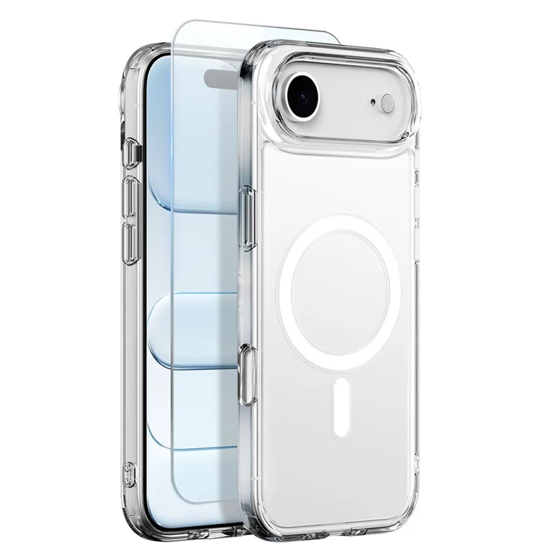 NORTHJO Hülle für iPhone Air kompatibel mit MagSafe PC + TPU Handyhülle mit Panzerglas-Folie - Transparent