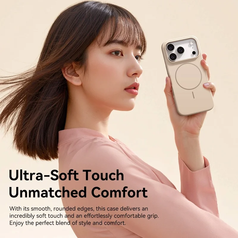 Capa ROCK para iPhone 17 Pro Compatível com MagSafe, TPU PC à Prova de Choque, Fosca - Rosa