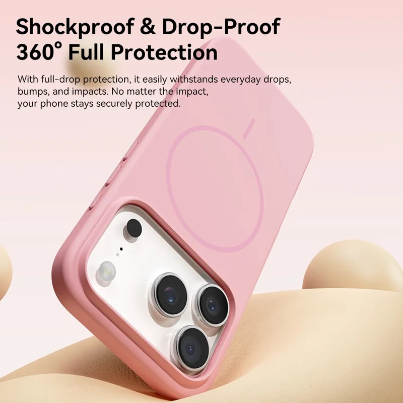 Capa ROCK para iPhone 17 Pro Compatível com MagSafe, TPU PC à Prova de Choque, Fosca - Rosa