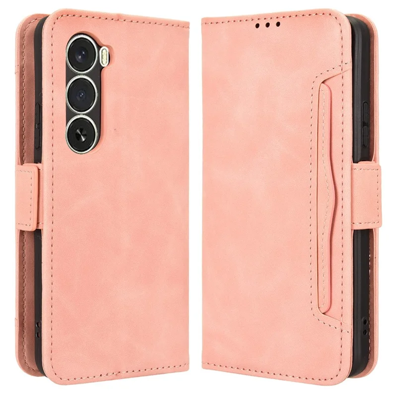 For itel A100 4G Leather Case Phone Wallet Cover with Multiple Card Slots - Pink