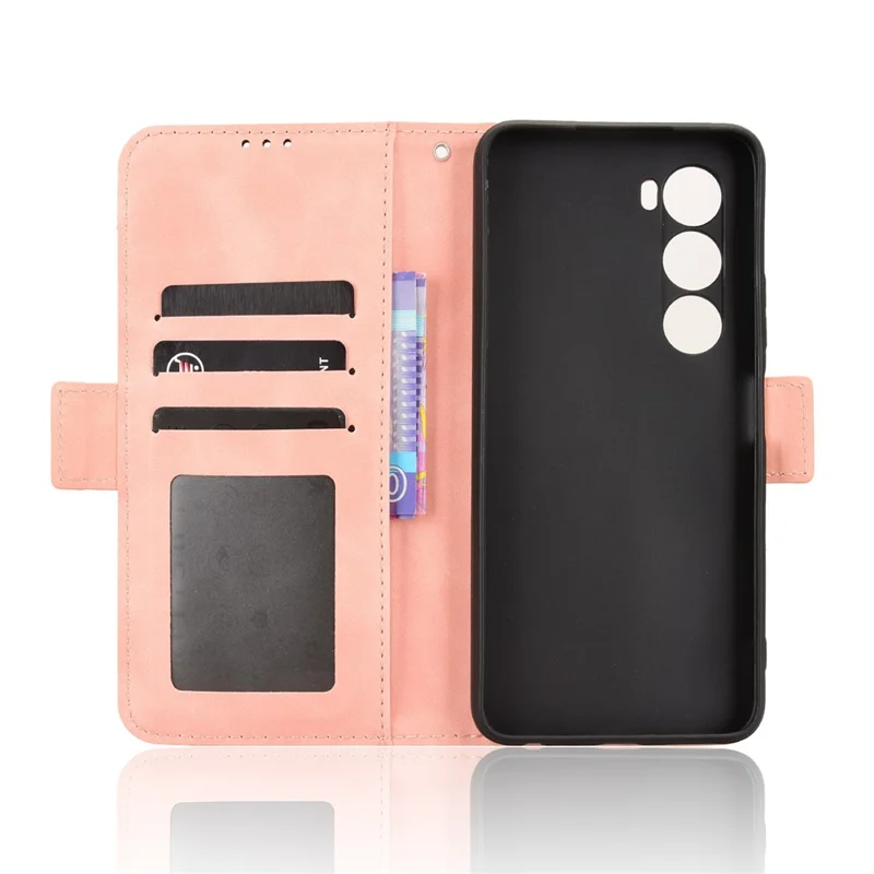 For itel A100 4G Leather Case Phone Wallet Cover with Multiple Card Slots - Pink