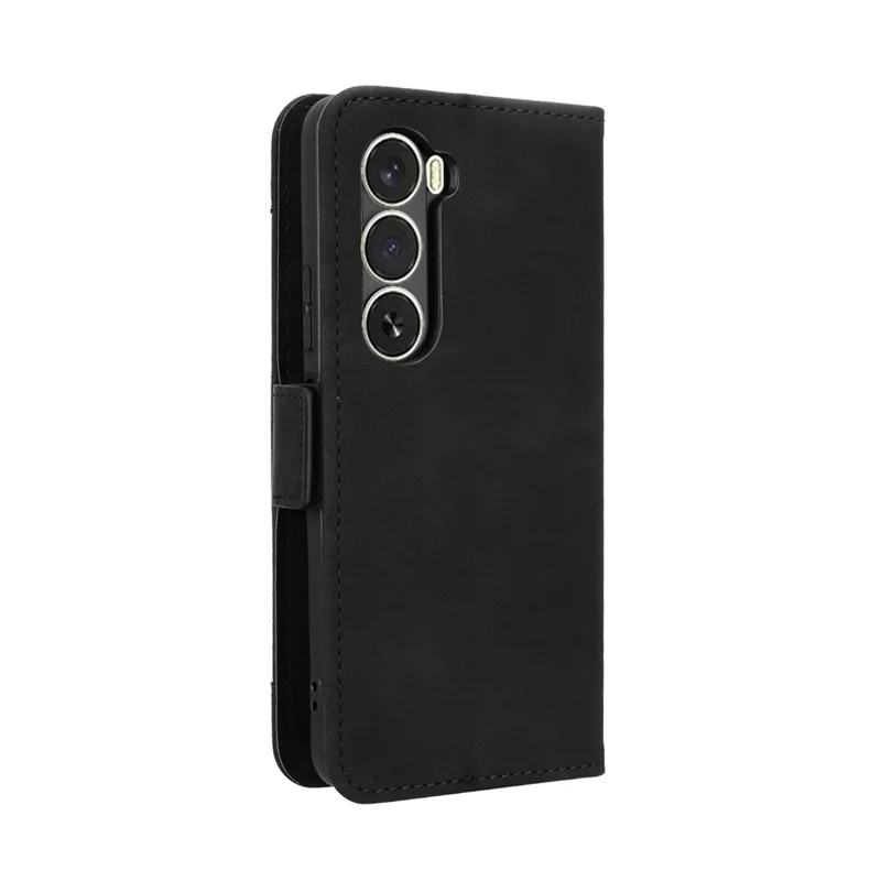 For itel A100 4G Leather Case Phone Wallet Cover with Multiple Card Slots - Black