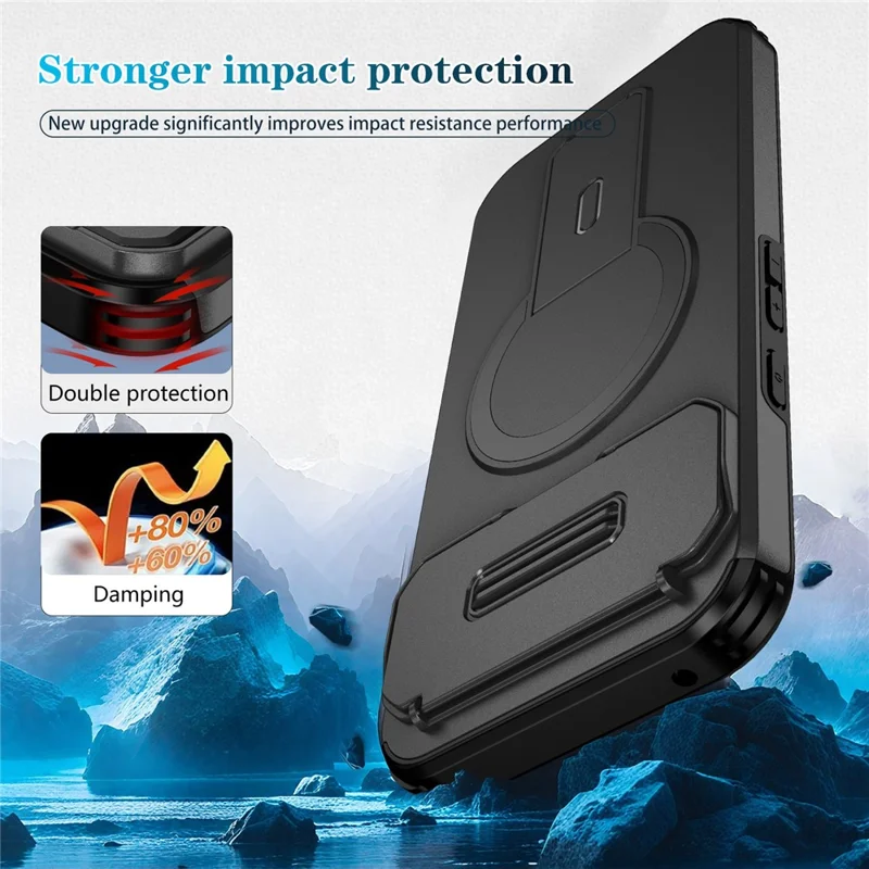 Pour Google Pixel 10 Pro XL / 9 Pro XL Étui Béquille Curseur Appareil Photo PC + Étui de Téléphone TPU Compatible avec MagSafe - Noir