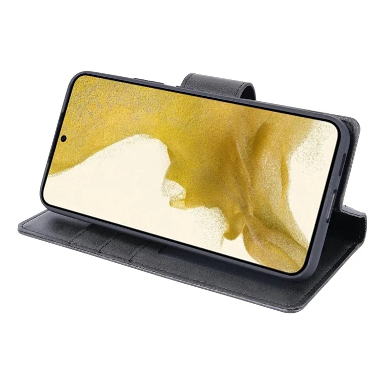 Serie Hanman Miro2 Para Samsung Galaxy S22+ 5G Detraqueable 2 en 1 Case de Teléfono Magnetic Cover PU Leather Stand Protective Protective - Negro
