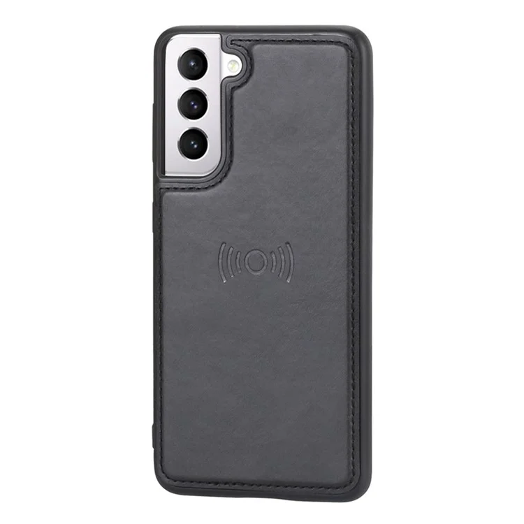 Serie Hanman Miro2 Para Samsung Galaxy S22+ 5G Detraqueable 2 en 1 Case de Teléfono Magnetic Cover PU Leather Stand Protective Protective - Negro