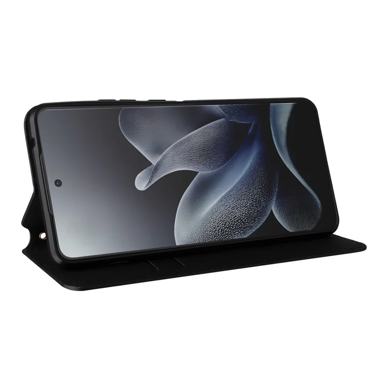 Voor Motorola Edge 70 5G Hoesje Portemonnee Ruitstructuur Geïmprimeerd PU Leren Telefoonhoesje - Zwart