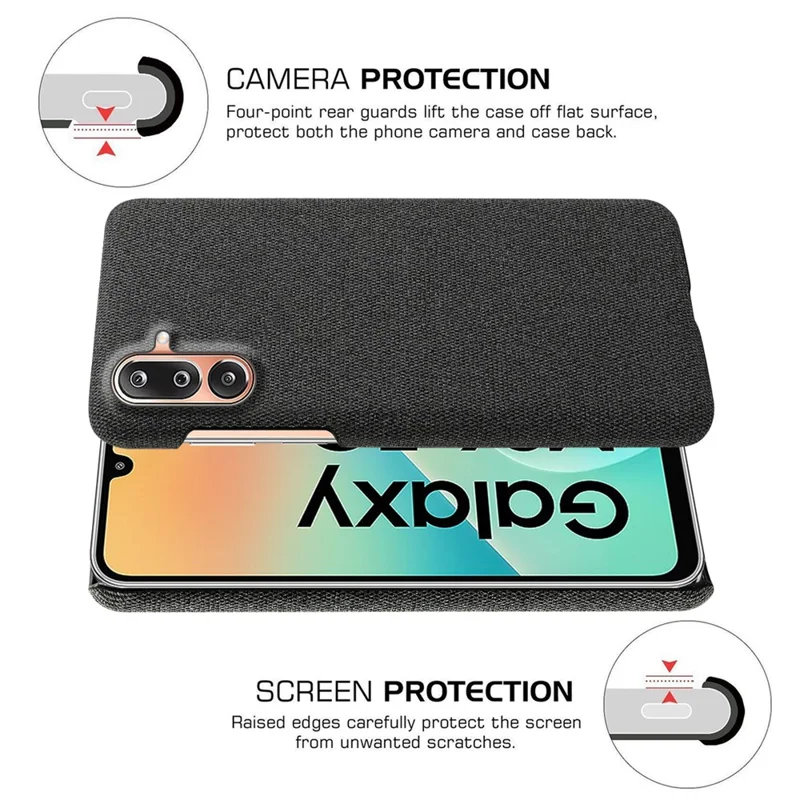 Funda para Samsung Galaxy M36 5G, Textura de Tela, Protección Antiarañazos, Cubierta Trasera de PC - Negro