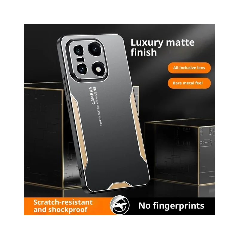 For OnePlus 15 5G Phone Case Aluminium Alloy TPU PC Back Cover - Gold