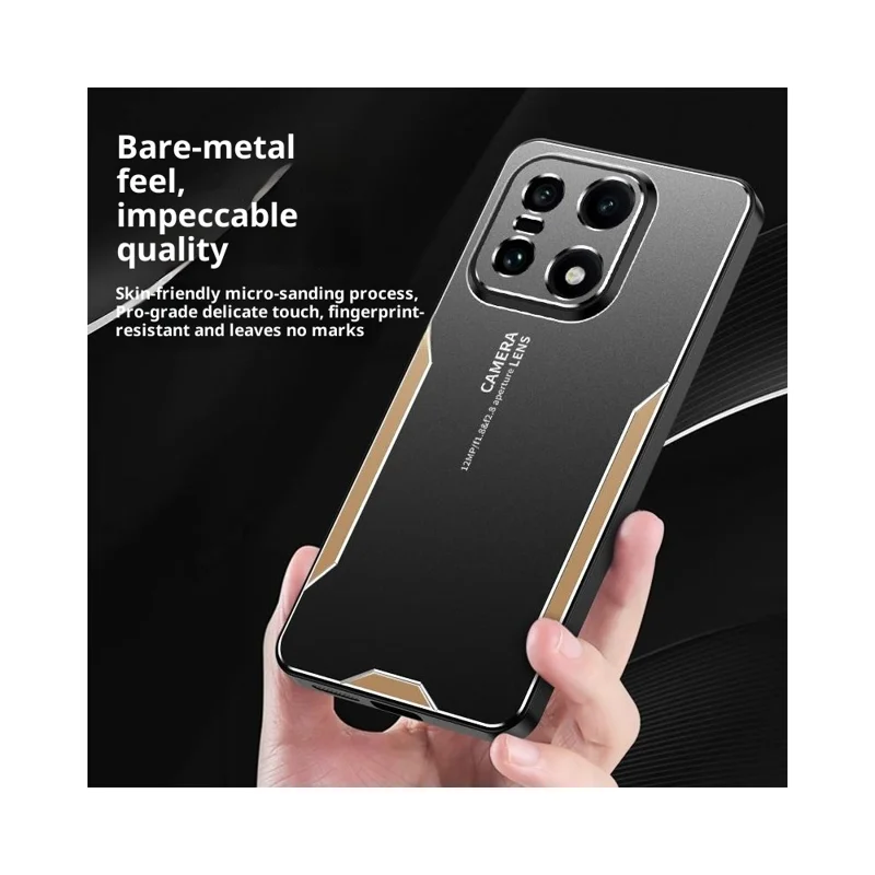 For OnePlus 15 5G Phone Case Aluminium Alloy TPU PC Back Cover - Gold