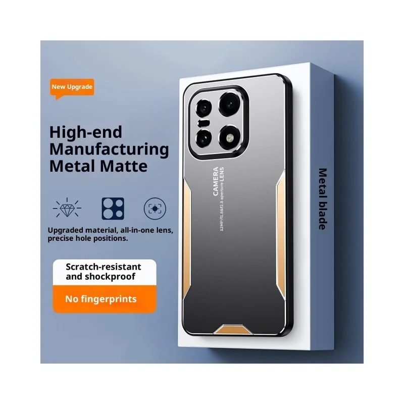 For OnePlus 15 5G Phone Case Aluminium Alloy TPU PC Back Cover - Gold