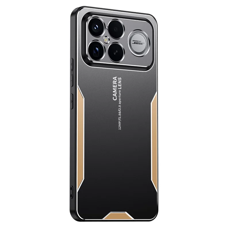 För Xiaomi Redmi K90 Pro Max 5G / Poco F8 Ultra mobilskal i aluminiumlegering, TPU och PC bakplatta - Guld