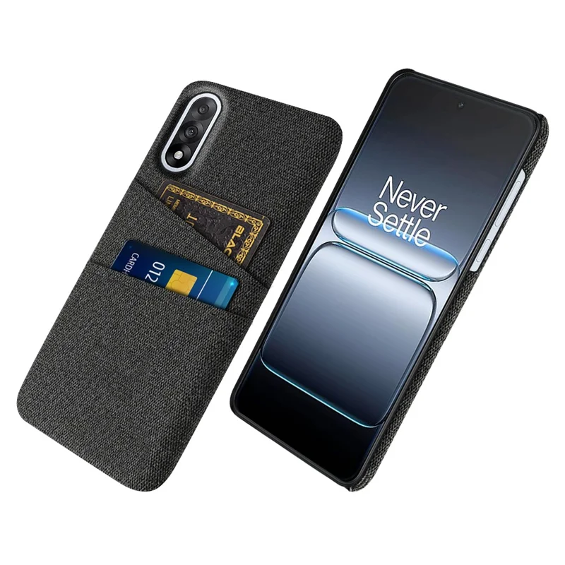 Funda para OnePlus Nord 5 5G / Ace 5 Ultra 5G Tela + Cubierta de teléfono dura de PC con ranuras para dos tarjetas - Negro