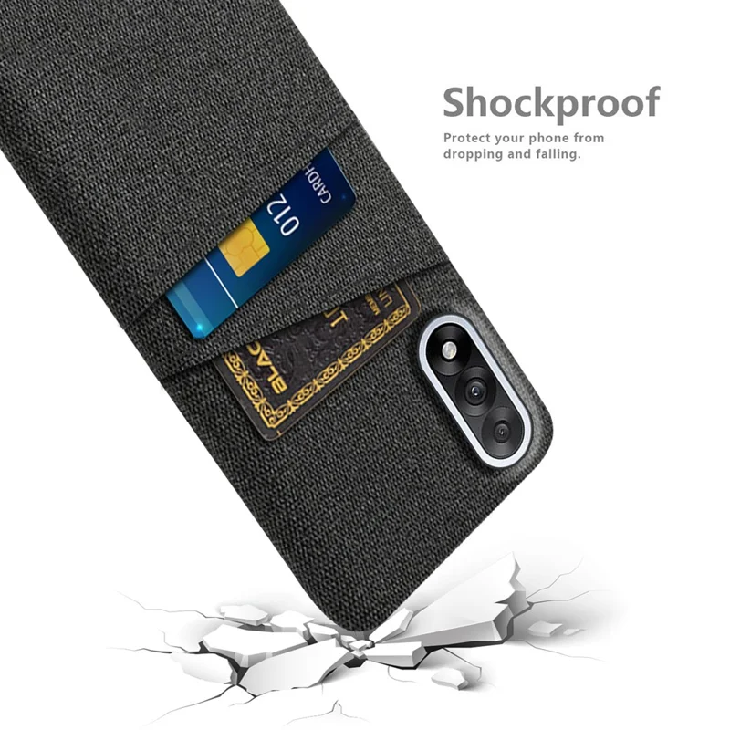 Funda para OnePlus Nord 5 5G / Ace 5 Ultra 5G Tela + Cubierta de teléfono dura de PC con ranuras para dos tarjetas - Negro