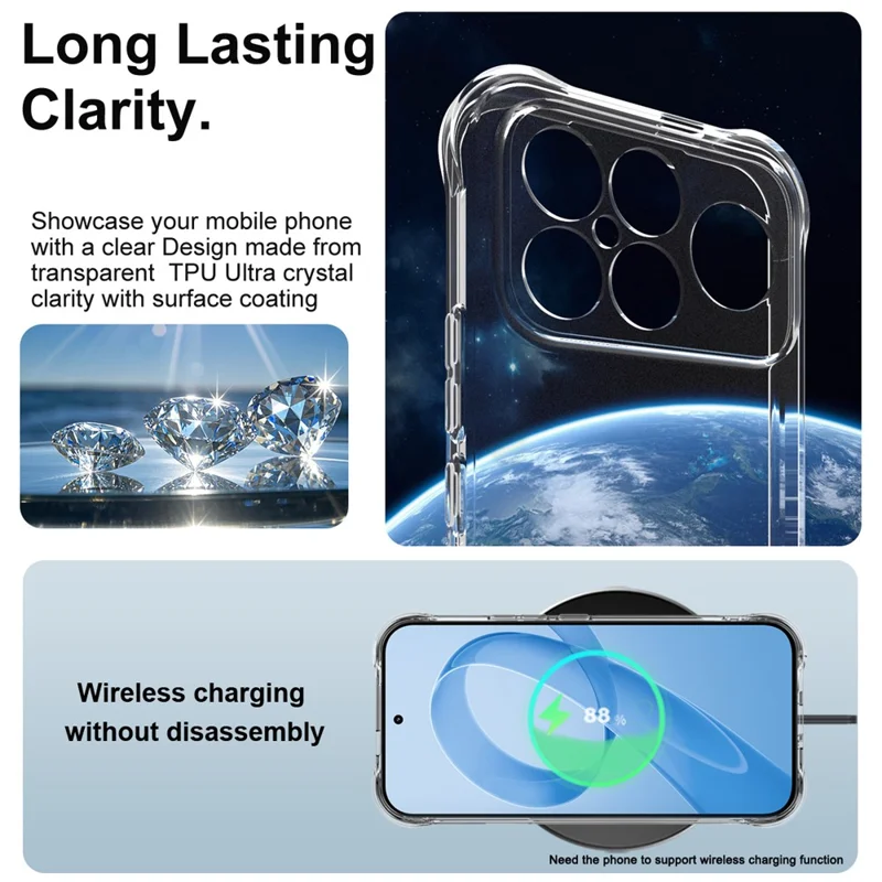 IMAK para Xiaomi Redmi K90 Pro Max 5G Capa Caso TPU Capa de Telefone Airbag Proteção à Prova de Choque