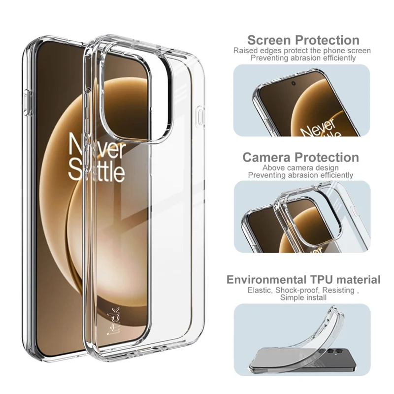 IMAK UX-10 Series For OnePlus 15 5G Clear Phone Case Soft TPU Mobile Back Cover