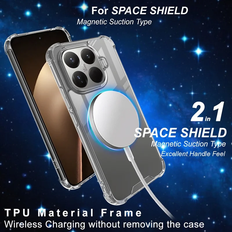 IMAK til Xiaomi 15T Pro skånlægning kompatibel med MagSafe PC + TPU beskyttende bagside til telefon