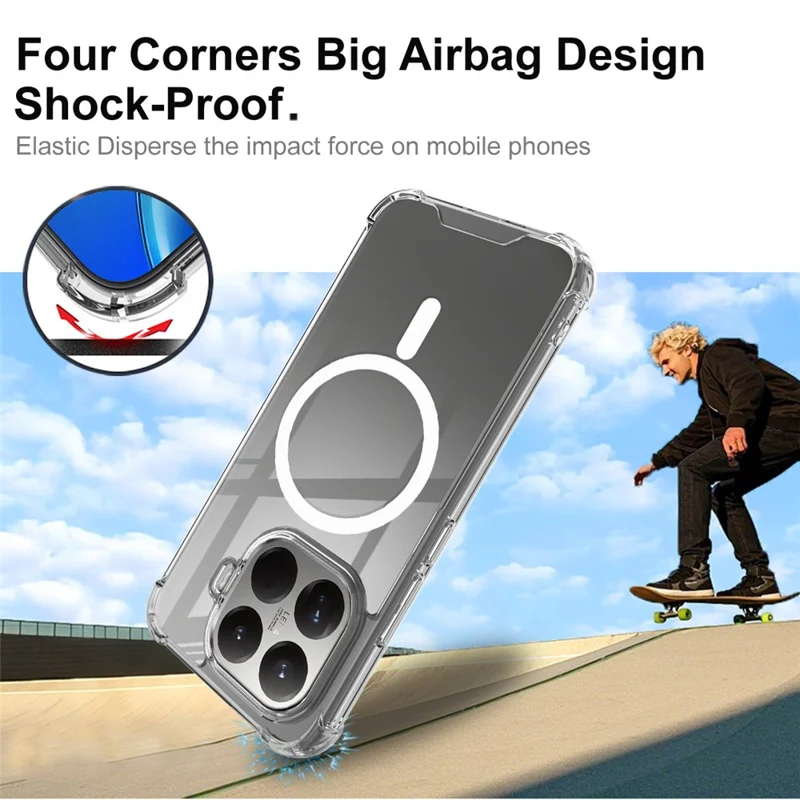 IMAK til Xiaomi 15T Pro skånlægning kompatibel med MagSafe PC + TPU beskyttende bagside til telefon