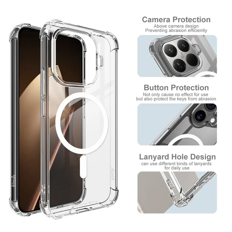 IMAK til Xiaomi 15T Pro skånlægning kompatibel med MagSafe PC + TPU beskyttende bagside til telefon