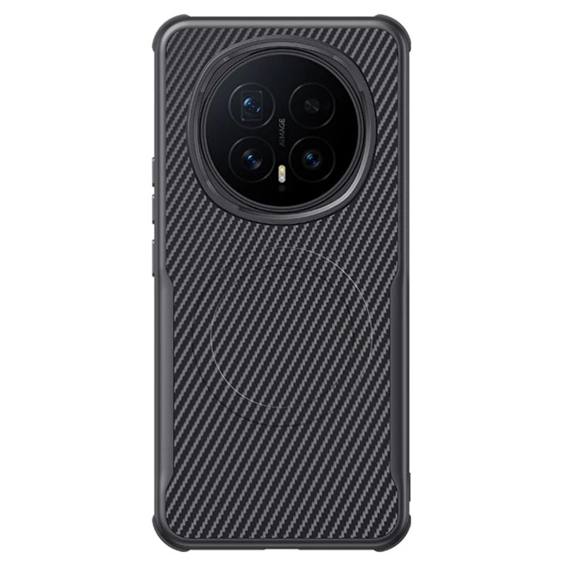 For Honor Magic8 Pro 5G Magnetic Case Carbon Fiber PU + PC + Silicone Protective Cover - Black