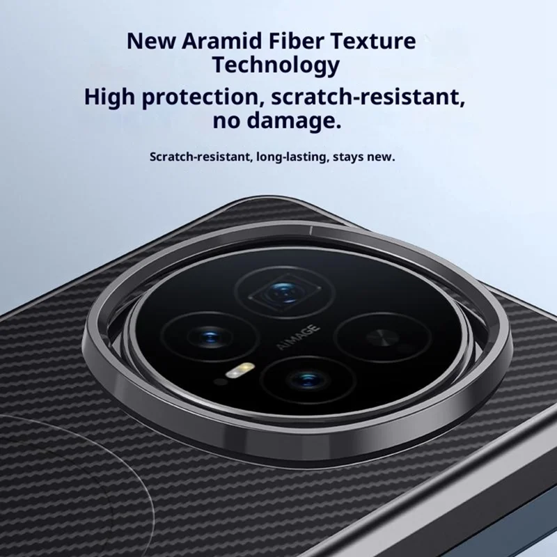 For Honor Magic8 Pro 5G Magnetic Case Carbon Fiber PU + PC + Silicone Protective Cover - Black