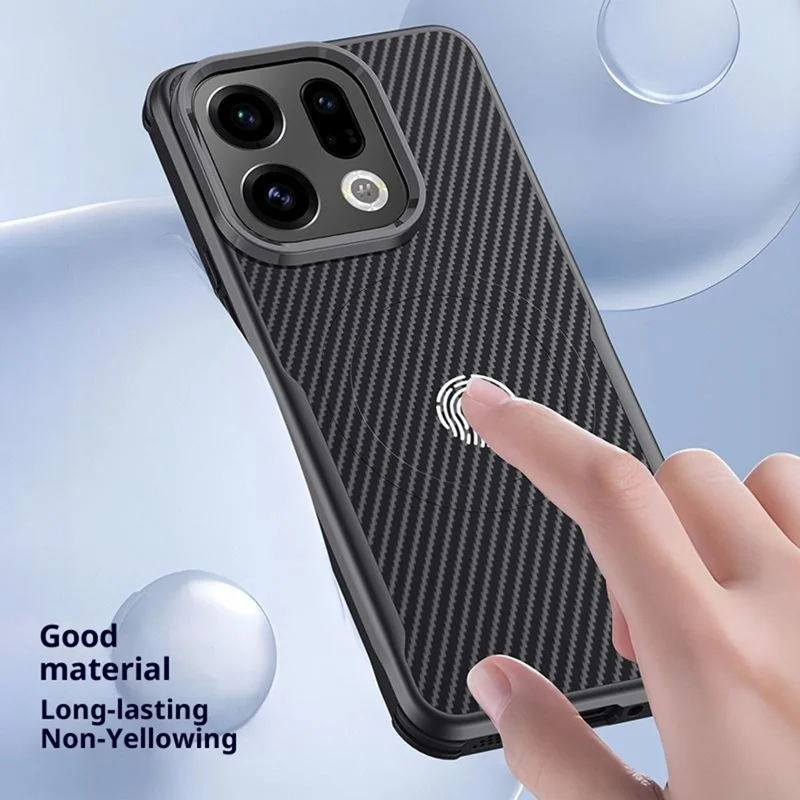 For Oppo Find X9 5G Magnetic Case Carbon Fiber PU + PC + Silicone Protective Cover - Black