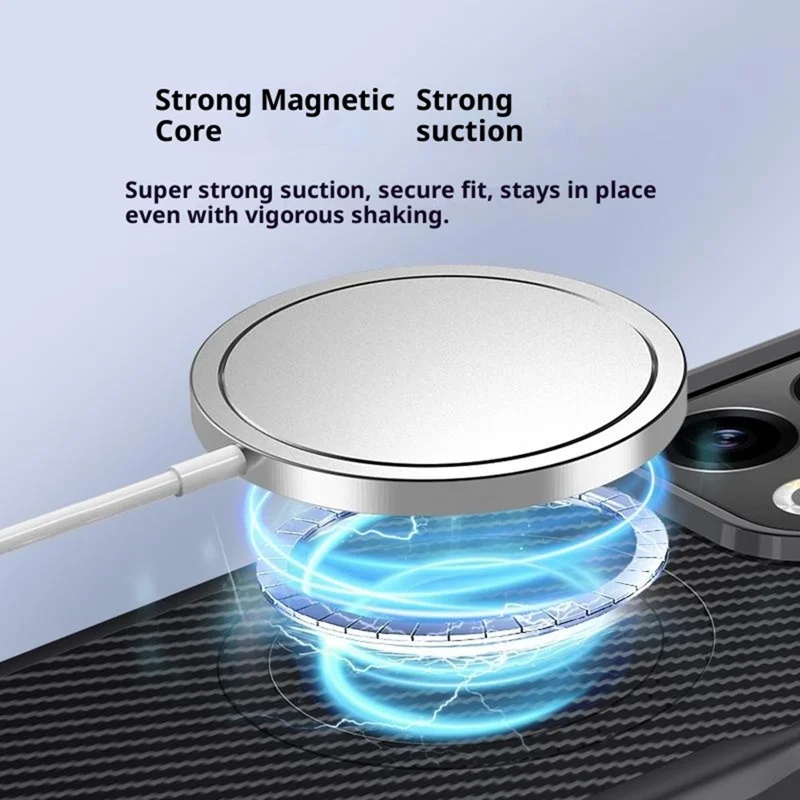Til Oppo Find X9 Pro 5G Taske Kompatibel med MagSafe Kulfiber PU + PC + Silikone Beskyttelsesdæksel - Sort
