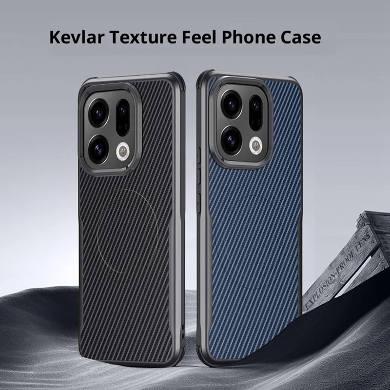 Til Oppo Find X9 Pro 5G Taske Kompatibel med MagSafe Kulfiber PU + PC + Silikone Beskyttelsesdæksel - Sort