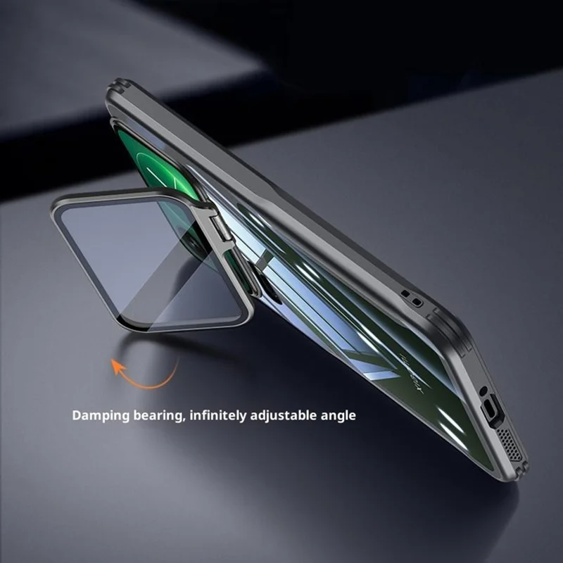 For Xiaomi 17 Pro Case PC + TPU Clear Phone Shell with Glass Lens Cover Kickstand