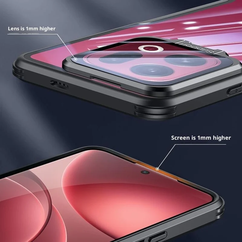 For Oppo Find X9 Pro 5G Case PC + TPU Clear Phone Shell with Glass Lens Cover Kickstand