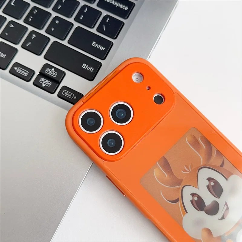 For iPhone 17 Pro Smart E-Ink Magnetic Case 4 Color HD 4 inch Display NFC DIY Customized Screen - Orange