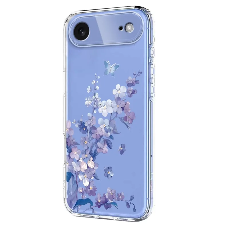 Bulk Purchasing For iPhone Air Case Butterfly Floral Pattern Printing TPU Phone Cover Support Wireless Charging (MOQ: 50Pcs) - Violets