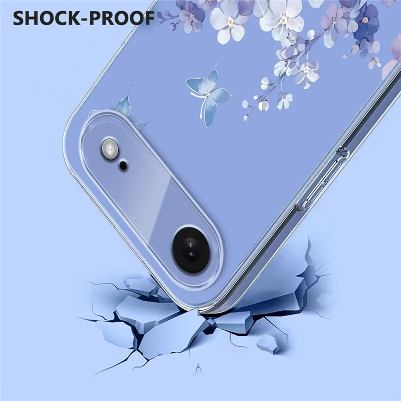 Bulk Purchasing For iPhone Air Case Butterfly Floral Pattern Printing TPU Phone Cover Support Wireless Charging (MOQ: 50Pcs) - Violets