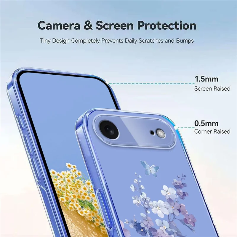 Bulk Purchasing For iPhone Air Case Butterfly Floral Pattern Printing TPU Phone Cover Support Wireless Charging (MOQ: 50Pcs) - Violets