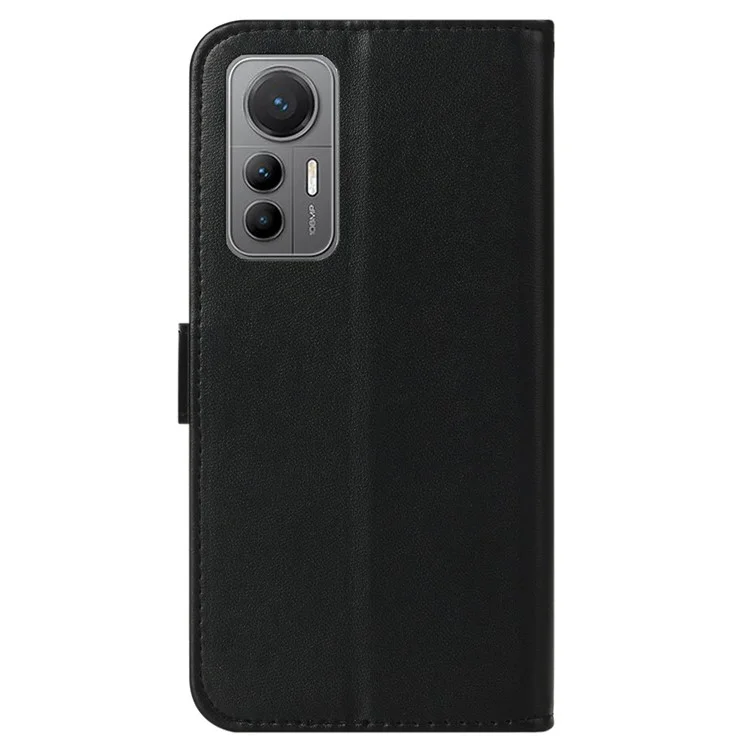 Couvercle de Téléphone Portable Pour Xiaomi 12 Lite 5G, Portefeuille de Téléphone Boîte de Support Pliable pu en Cuir Avec Machines à Sous et Sangle de Carte - le Noir