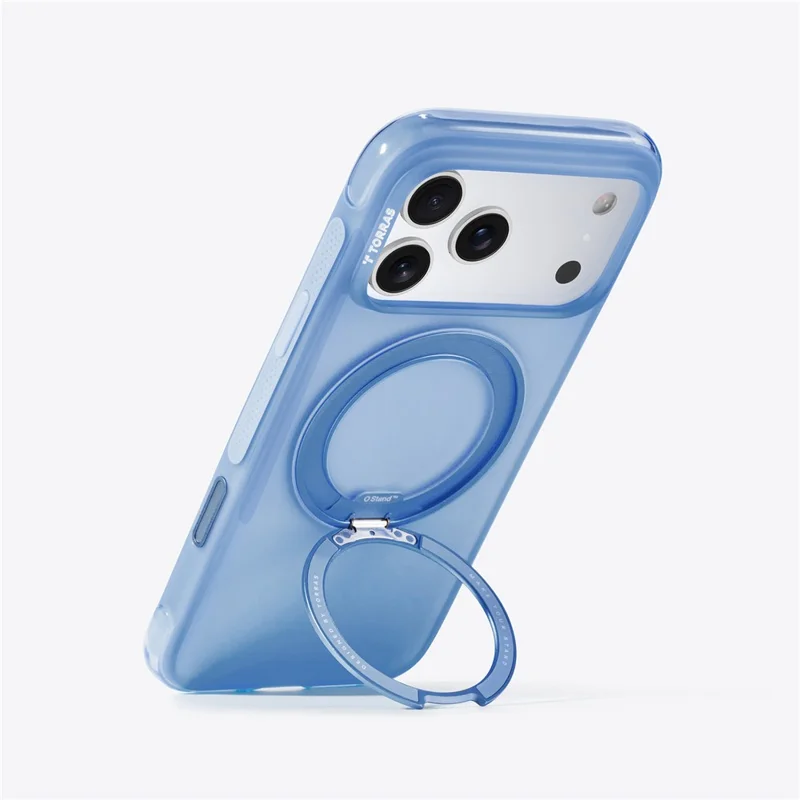 TORRAS Ostand O3 Air Series for iPhone 17 Pro Max Case Compatible with MagSafe Ring Kickstand TPU PC Phone Cover - Black