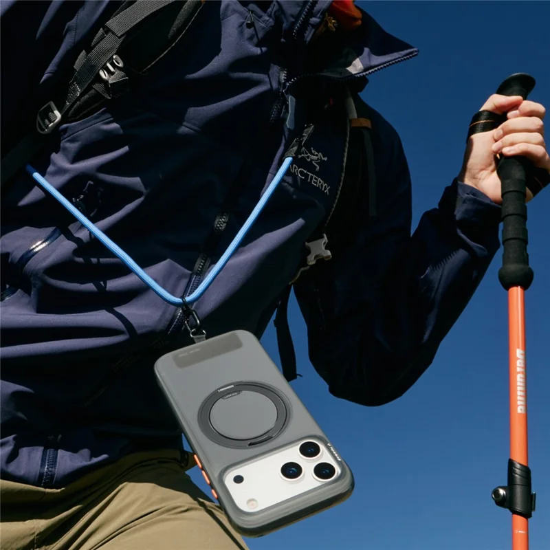 TORRAS Ostand O3 Air Series for iPhone 17 Pro Max Case Compatible with MagSafe Ring Kickstand TPU PC Phone Cover - Black