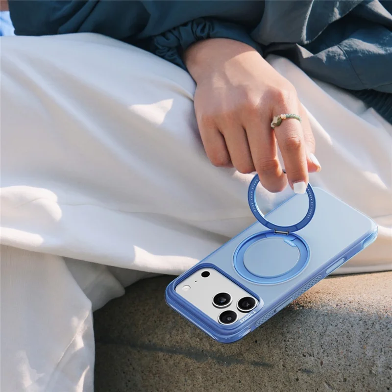 TORRAS Ostand O3 Air Series for iPhone 17 Pro Max Case Compatible with MagSafe Ring Kickstand TPU PC Phone Cover - Black