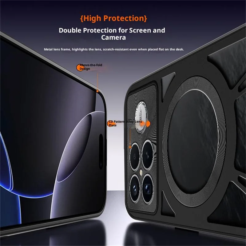 Funda magnética para Xiaomi Redmi K90 Pro Max 5G - Disipación de calor hueca de silicona + PC + parachoques de metal - Negro