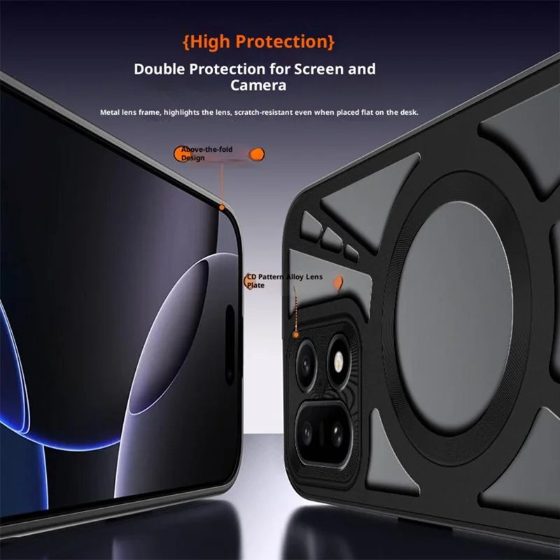 Caso Magnético 5G OnePlus 15 - Dissipação de Calor Oca de Silicone + PC + Bumper de Metal - Preto