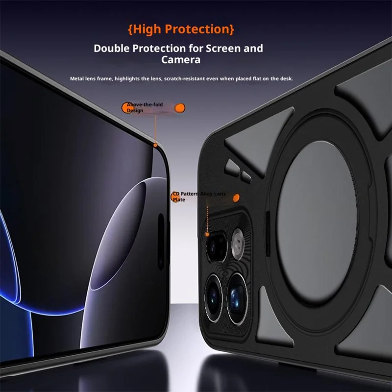 Étui pour Oppo Find X9 Pro 5G avec support magnétique, dissipation thermique creuse, silicone + PC + pare-chocs métallique, housse de téléphone - Noir